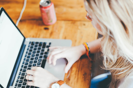 Girl working on laptop